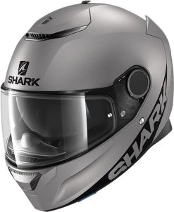 Shark Spartan 1.2 Blank Zwart Antraciet Matt AMA -Shark-Motorfietsonderdelen 1 spartan blank ama 34lfront he3432