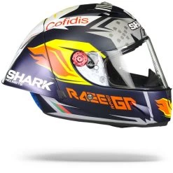 Shark Race-R Pro GP Oliveira Signature Mat Blauw Zilver Wit BSW Integraalhelm -Shark-Motorfietsonderdelen Shark race r pro gp oliveira signature mat blue silver white bsw.29