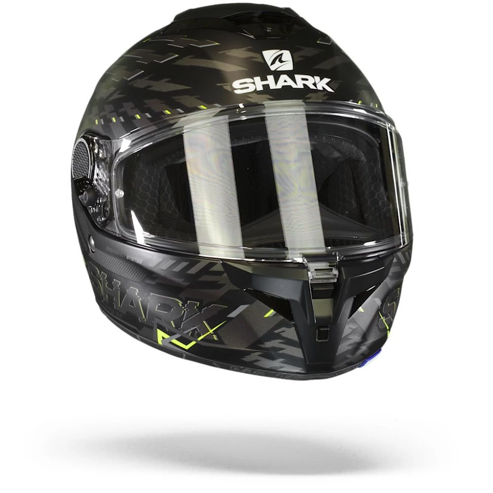Shark Spartan GT Bcl. Micr. E-Brake Mat Mat Zwart Geel Antraciet KYA Integraalhelm