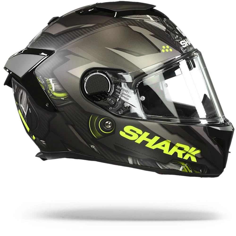 Shark Spartan GT Carbon Urikan Mat Carbon Antraciet Geel DAY Integraalhelm 6 Shark Spartan GT Carbon Urikan Mat Carbon Antraciet Geel DAY Integraalhelm - Afbeelding 6