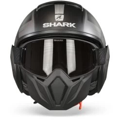 Shark Street Drak Tribute Rm Mat Zwart Chrom Zilver KUS Jethelm -Shark-Motorfietsonderdelen Shark street drak tribute rm matt black chrom silver kus.01