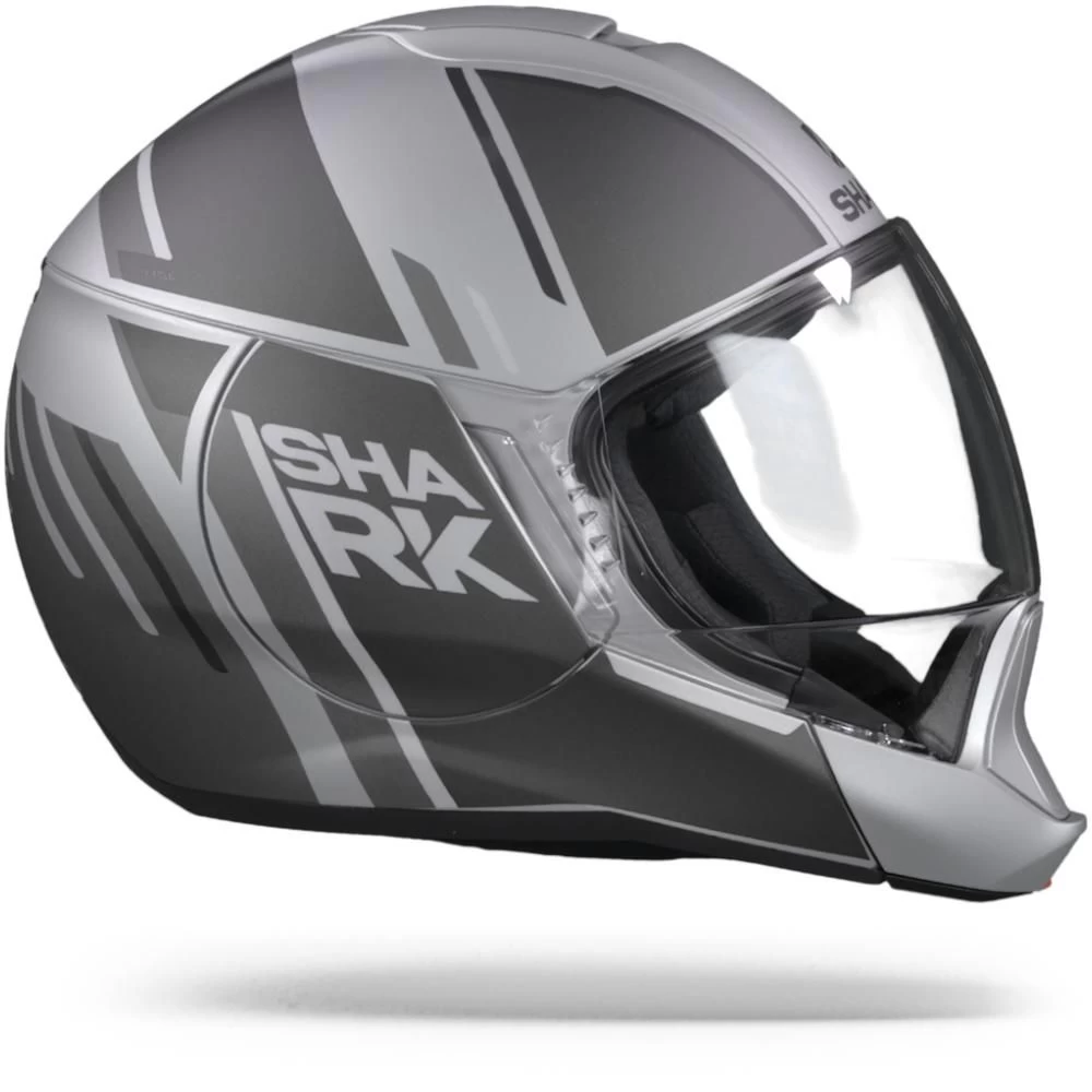 Shark Evojet Vyda Mat Zilver Antraciet Zwart SAK Systeemhelm 3 Shark Evojet Vyda Mat Zilver Antraciet Zwart SAK Systeemhelm - Afbeelding 3