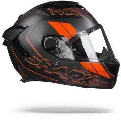 Shark Spartan GT Ryser Mat Zwart Antraciet Oranje Integraalhelm -Shark-Motorfietsonderdelen SharkSpartanGTRyserMatKAO.29