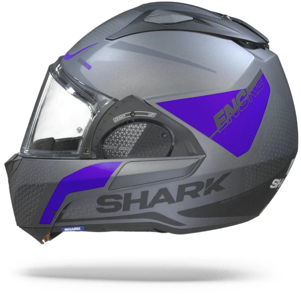 Shark Evo GT Encke Mat Antraciet Blauw Zwart Systeemhelm 6 Shark Evo GT Encke Mat Antraciet Blauw Zwart Systeemhelm - Afbeelding 6