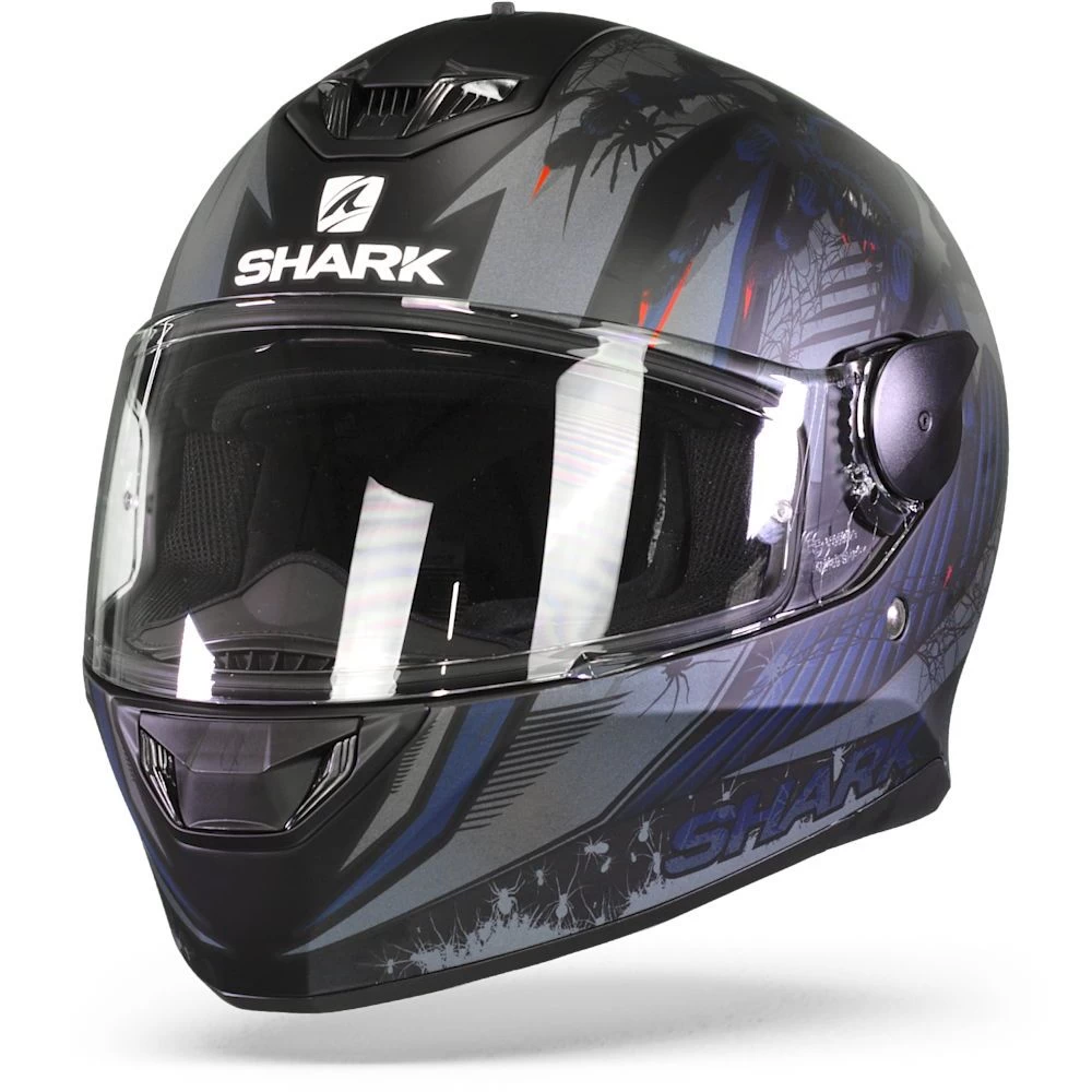 Shark D-Skwal 2 Atraxx Mat Zwart Antraciet Blauw KAB Integraalhelm 2 Shark D-Skwal 2 Atraxx Mat Zwart Antraciet Blauw KAB Integraalhelm - Afbeelding 2