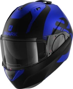 Shark Evo ES Kedje Mat Blauw Zwart Blauw BKB Systeemhelm -Shark-Motorfietsonderdelen shark evo es kedje mat blue black blue bkb