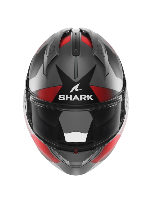 Shark Evo GT Tekline Mat Antraciet Chrom Rood AUR Systeemhelm 2 Shark Evo GT Tekline Mat Antraciet Chrom Rood AUR Systeemhelm - Afbeelding 2