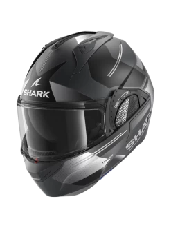 Shark Evo GT Tekline Mat Antraciet Chrom Zilver AUS Systeemhelm