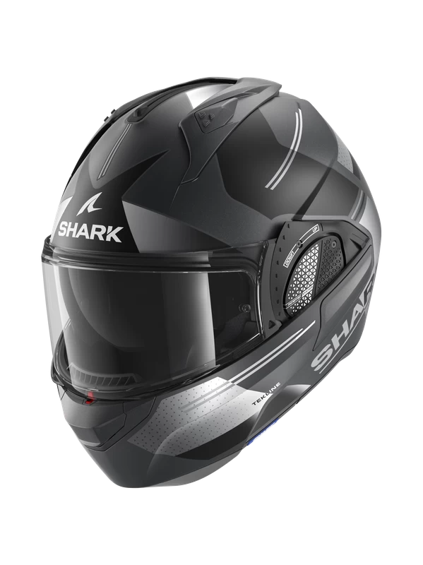 Shark Evo GT Tekline Mat Antraciet Chrom Zilver AUS Systeemhelm 1 Shark Evo GT Tekline Mat Antraciet Chrom Zilver AUS Systeemhelm
