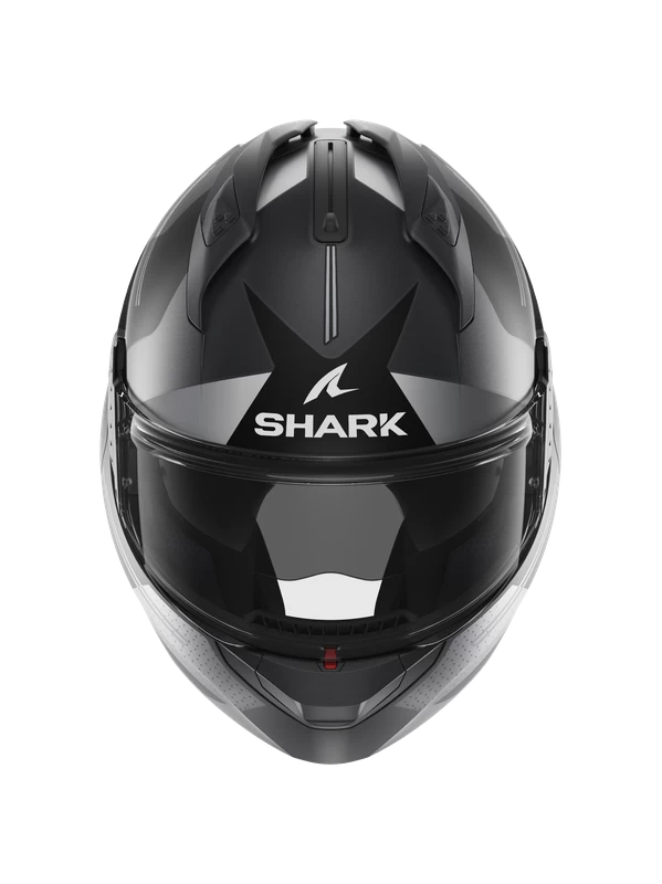 Shark Evo GT Tekline Mat Antraciet Chrom Zilver AUS Systeemhelm 2 Shark Evo GT Tekline Mat Antraciet Chrom Zilver AUS Systeemhelm - Afbeelding 2