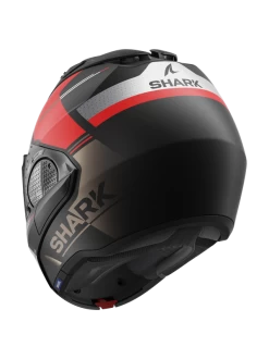 Shark Evo GT Tekline Mat Zwart Chrom Rood KUR Systeemhelm