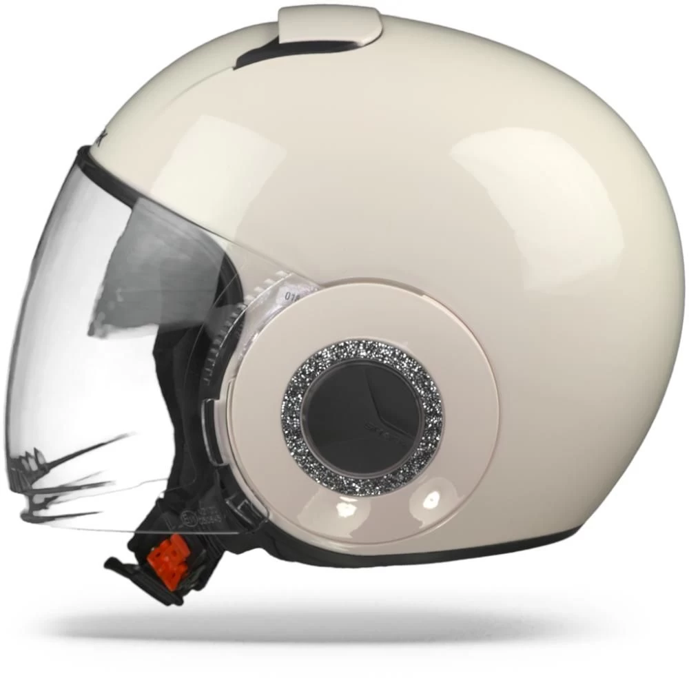 Shark Nano Swarovski Crystal Blank PAR Roze Powder Jethelm 2 Shark Nano Swarovski Crystal Blank PAR Roze Powder Jethelm - Afbeelding 2