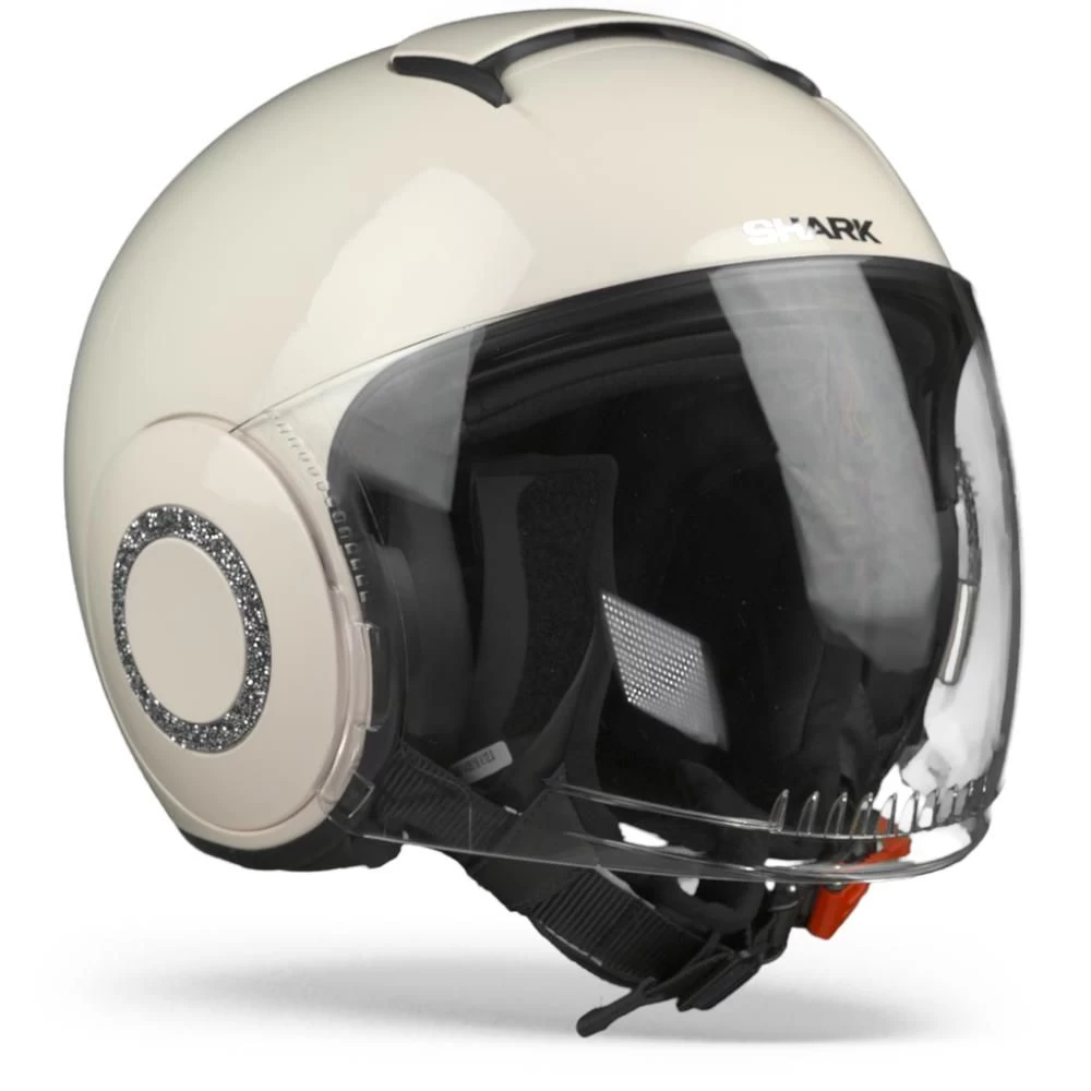 Shark Nano Swarovski Crystal Blank PAR Roze Powder Jethelm 4 Shark Nano Swarovski Crystal Blank PAR Roze Powder Jethelm - Afbeelding 4