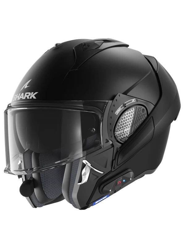 Shark Pack Evo GT N-Com B802 Blank Mat Zwart Mat KMA Systeemhelm 3 Shark Pack Evo GT N-Com B802 Blank Mat Zwart Mat KMA Systeemhelm - Afbeelding 3