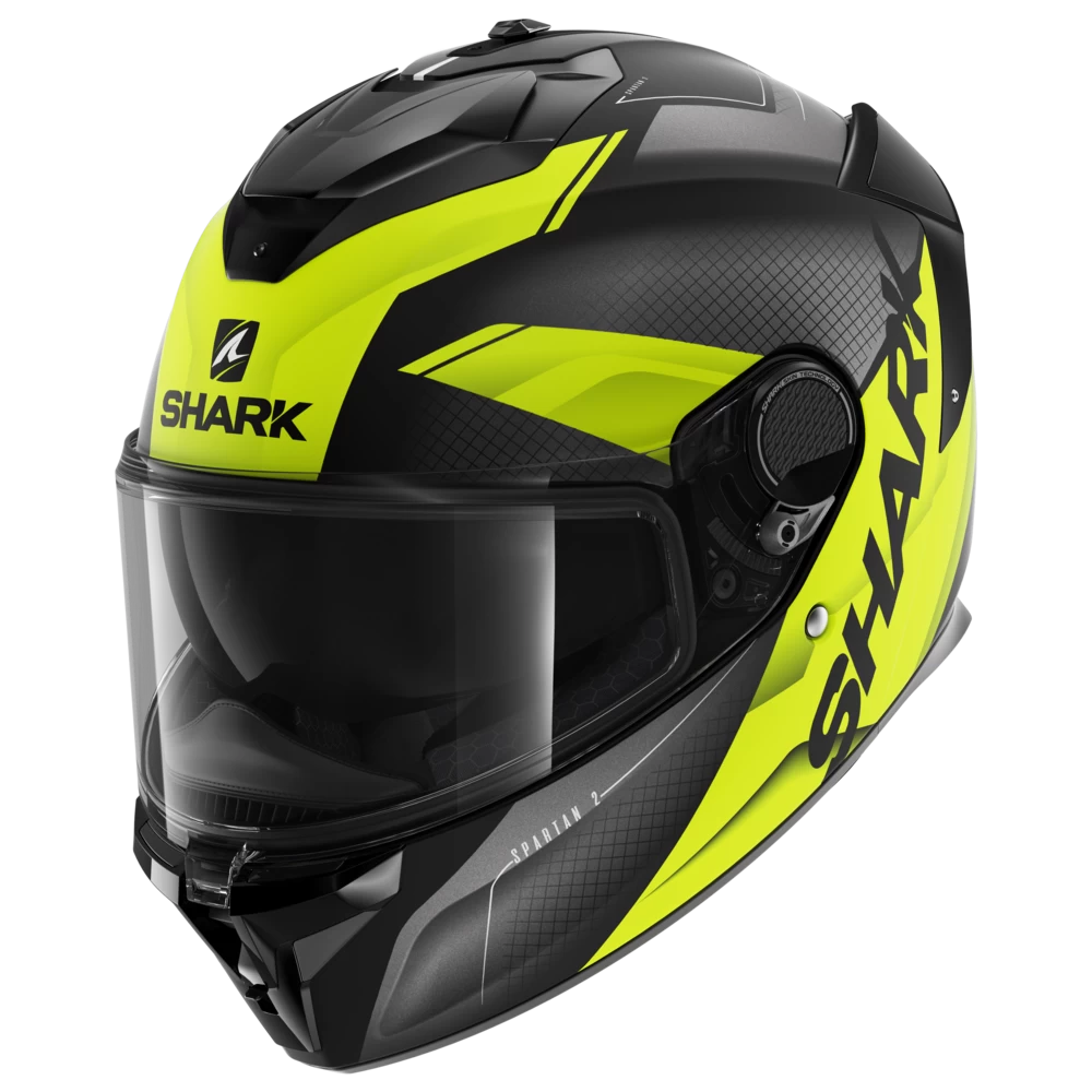 Shark Spartan GT Blank Mat Bcl. Micr. Zwart Antraciet Geel KAY Integraalhelm 1 Shark Spartan GT Blank Mat Bcl. Micr. Zwart Antraciet Geel KAY Integraalhelm