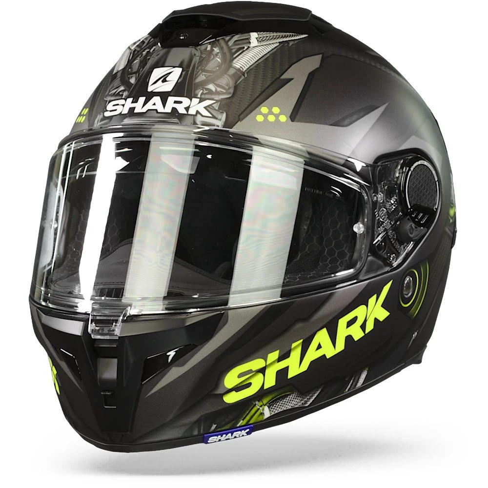 Shark Spartan GT Carbon Urikan Mat Carbon Antraciet Geel DAY Integraalhelm 5 Shark Spartan GT Carbon Urikan Mat Carbon Antraciet Geel DAY Integraalhelm - Afbeelding 5