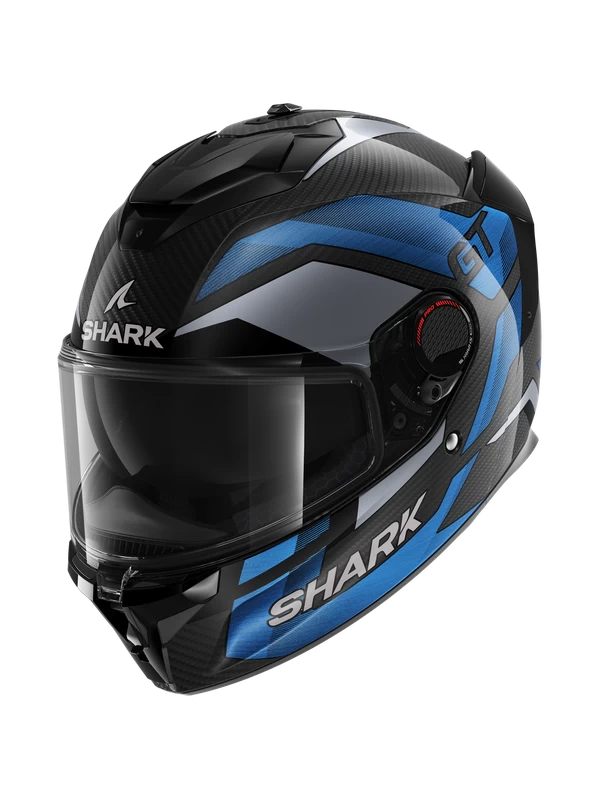 Shark Spartan GT Pro Ritmo Carbon Carbon Blauw Chrom DBU Integraalhelm 3 Shark Spartan GT Pro Ritmo Carbon Carbon Blauw Chrom DBU Integraalhelm - Afbeelding 3