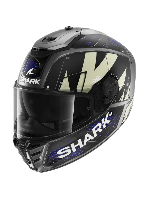 Shark Spartan RS Stingrey Mat Antraciet Antraciet Blauw AAB Integraalhelm 3 Shark Spartan RS Stingrey Mat Antraciet Antraciet Blauw AAB Integraalhelm - Afbeelding 3