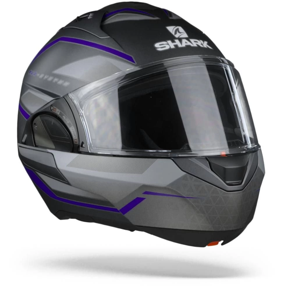 Shark Evo ES Yari ABS Mat Antraciet Blauw Zilver Systeemhelm 2 Shark Evo ES Yari ABS Mat Antraciet Blauw Zilver Systeemhelm - Afbeelding 2