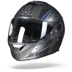 Shark Spartan 1.2 Karken ABK Mat Antraciet Blauw Zwart Integraalhelm -Shark-Motorfietsonderdelen shark spartan karken mat anthracite.04 1