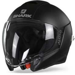 Shark Citycruiser KMA Blank Mat Zwart Jethelm -Shark-Motorfietsonderdelen sharkcitycruiserblankmatkma frontpage