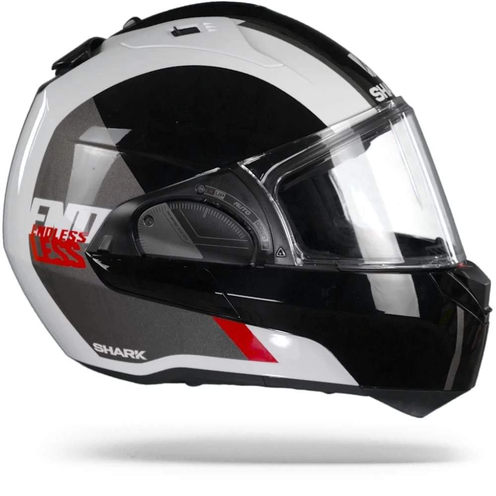 Shark Evo ES Endless WKR Wit Zwart Rood Systeemhelm 2 Shark Evo ES Endless WKR Wit Zwart Rood Systeemhelm - Afbeelding 2