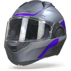 Shark Evo GT Encke Mat Antraciet Blauw Zwart Systeemhelm