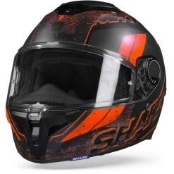 Shark Spartan GT Ryser Mat Zwart Antraciet Oranje Integraalhelm -Shark-Motorfietsonderdelen sharkspartangtrysermatkao frontpage